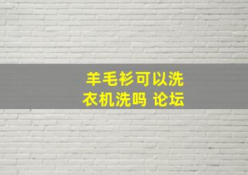 羊毛衫可以洗衣机洗吗 论坛